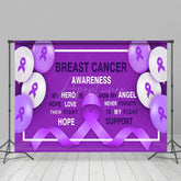 Aperturee - Aperturee Purple Ribbon Balloos Breast Cancer Awareness Backdrop